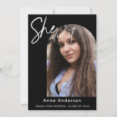 二フォトカスタムシンプルモダン卒業 案内状 (正面)