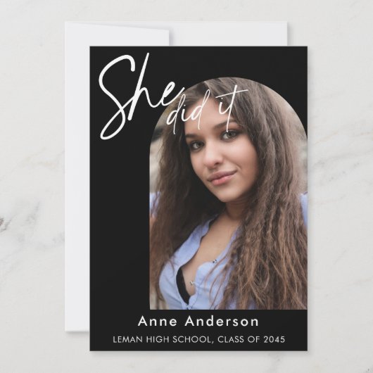 二フォトカスタムシンプルモダン卒業 案内状 (正面)