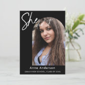 二フォトカスタムシンプルモダン卒業 案内状 (スタンド正面)