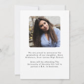 二フォトカスタムシンプルモダン卒業 案内状 (裏面)