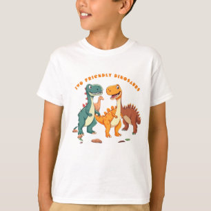二フレンドリーつの恐竜 Tシャツ