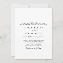 二ミニマル伝統的人と親の結婚両方 招待状
