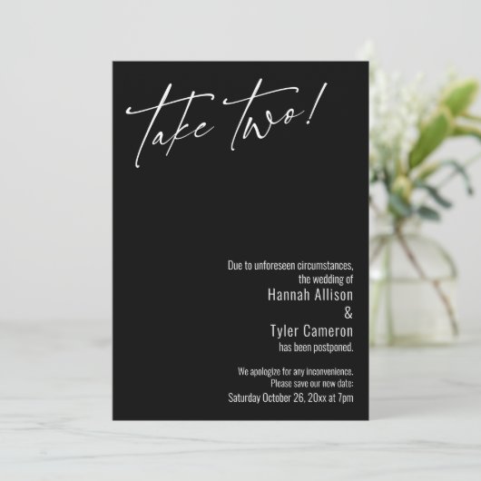 二モダンつ!黒番延期結婚カード 招待状 (スタンド正面)