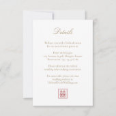 二モダンエレガント重の幸福結婚の詳細 招待状 (正面)