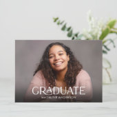 二モダンミニマル写真水平卒業 招待状 (スタンド正面)