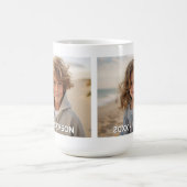 二モダン写真テンプレートミニマルカスタム文字 コーヒーマグカップ (中央)