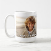 二モダン写真テンプレートミニマルカスタム文字 コーヒーマグカップ (左)