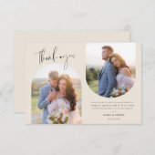 二モダン枚の結婚サンキューカード サンキューカード (正面/裏面)