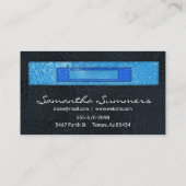二モダン色性溶融ガラスアートブラックブルー 名刺 (裏面)