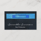 二モダン色性溶融ガラスアートブラックブルー 名刺 (正面)
