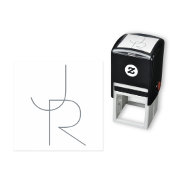 二モダン重なるイニシャル セルフインキングスタンプ