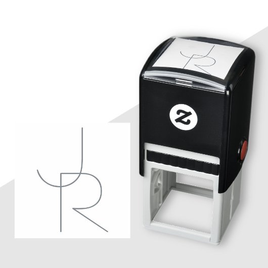 二モダン重なるイニシャル セルフインキングスタンプ