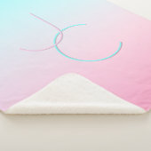 二モダン重なるイニシャル |ターコイズピンク シェルパブランケット (3/4)