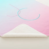 二モダン重なるイニシャル |ターコイズピンク シェルパブランケット (3/4)