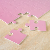 二モダン重なるイニシャル |ターコイズピンク ジグソーパズル (側面)