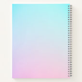 二モダン重なるイニシャル |ターコイズピンク ノートブック (裏面)