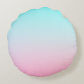 二モダン重なるイニシャル |ターコイズピンク ラウンドクッション (裏面)