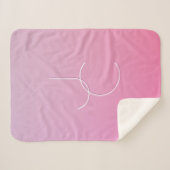 二モダン重なるイニシャル |ピンクグラデーション シェルパブランケット (正面(横))