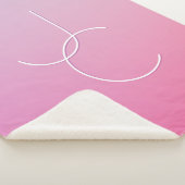 二モダン重なるイニシャル |ピンクグラデーション シェルパブランケット (3/4)