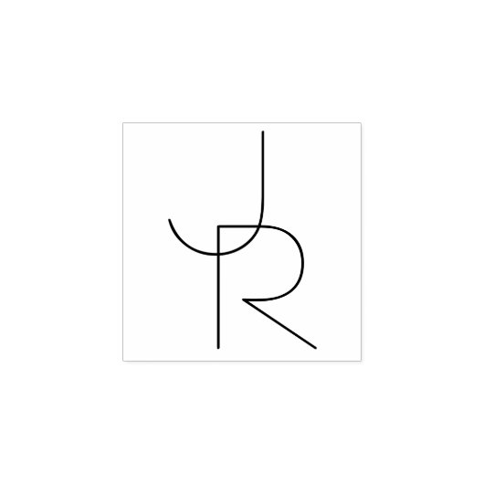 二モダン重なるイニシャル ラバースタンプ (インプリント)