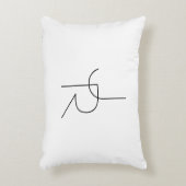 二モダン重なるイニシャル |白黒表示 アクセントクッション (正面(垂直))