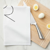 二モダン重なるイニシャル |白黒表示 キッチンタオル (四つ折り)