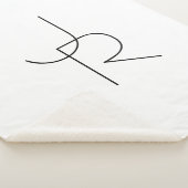 二モダン重なるイニシャル |白黒表示 シェルパブランケット (3/4)