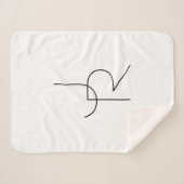 二モダン重なるイニシャル |白黒表示 シェルパブランケット (正面(横))