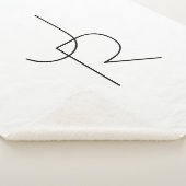 二モダン重なるイニシャル |白黒表示 シェルパブランケット (3/4)