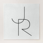 二モダン重なるイニシャル |白黒表示 ジグソーパズル<br><div class="desc">重なりモダン合うイニシャル。</div>