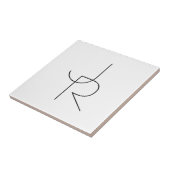 二モダン重なるイニシャル |白黒表示 タイル (側面)