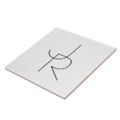 二モダン重なるイニシャル |白黒表示 タイル (側面)