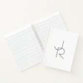 二モダン重なるイニシャル |白黒表示 ノートブック (内部)