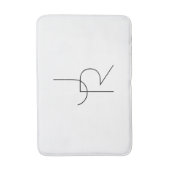 二モダン重なるイニシャル |白黒表示 バスマット (正面縦)