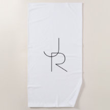 二モダン重なるイニシャル |白黒表示