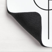 二モダン重なるイニシャル |白黒表示 マウスパッド (コーナー)