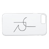 二モダン重なるイニシャル |白黒表示 Case-Mate iPhoneケース (裏面(横))