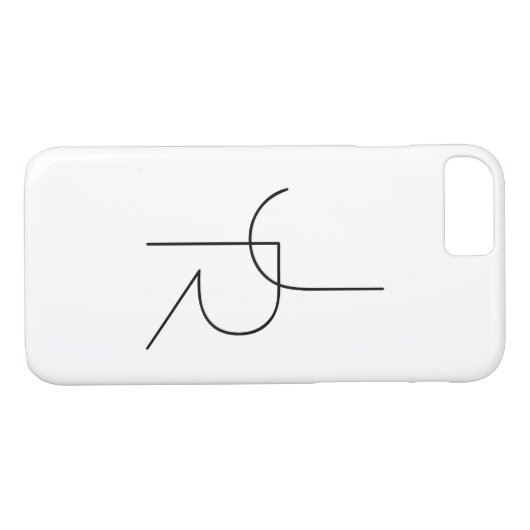 二モダン重なるイニシャル |白黒表示 Case-Mate iPhoneケース (裏面(横))