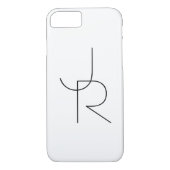 二モダン重なるイニシャル |白黒表示 Case-Mate iPhoneケース (裏面)