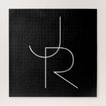 二モダン重なるイニシャル |黒の白 ジグソーパズル<br><div class="desc">重なりモダン合うイニシャル。</div>