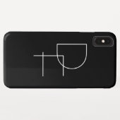 二モダン重なるイニシャル |黒の白 Case-Mate iPhoneケース (裏面(横))