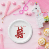 二モダン重の幸福結婚の ペーパープレート (パーティー)