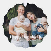 二モダン面両面カスタム文字ハヌカ オーナメントカード (正面)