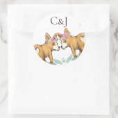 二モノグラムのつのブリデスコルギドッグ結婚ズ ラウンドシール (バッグ)