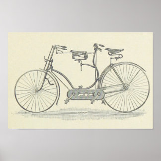 二ヴィンテージ用自転車プリント ポスター