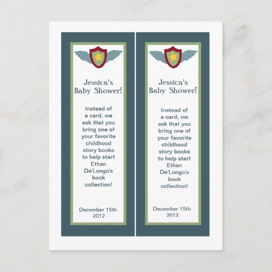 二ヴィンテージ飛行機ブックマーク インビテーションポストカード (正面)