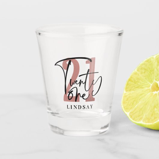 二万一タイポグラフィ誕生日 ショットグラス (正面)