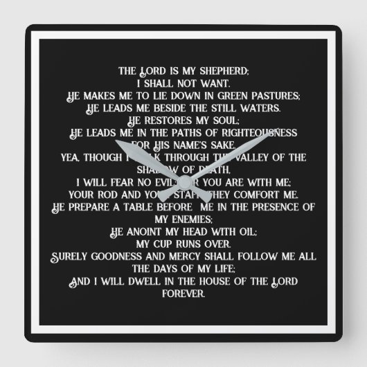 二三詩篇 スクエア壁時計 (正面)