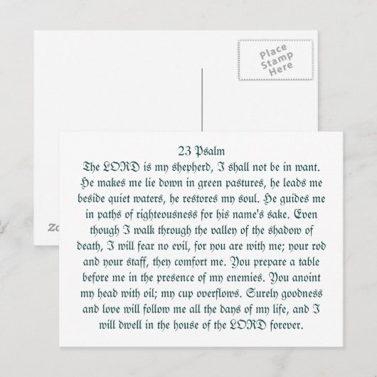 二三詩篇 ポストカード (正面/裏面)