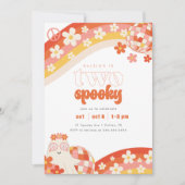 二不気味 | レトロGroovy女の子2nd誕生日 招待状 (正面)